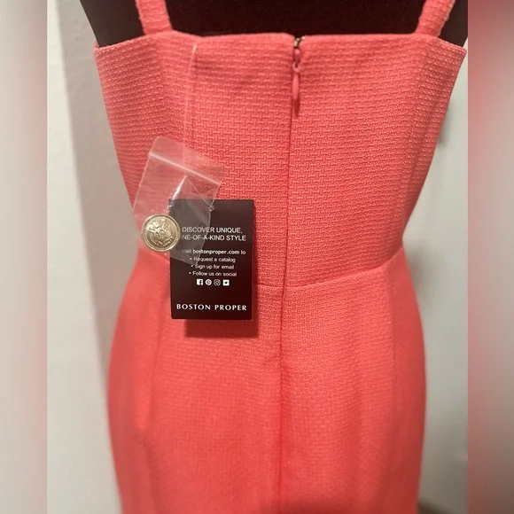 NWT Boston Proper Button Detail Sheath Dress - Picture 3 of 6